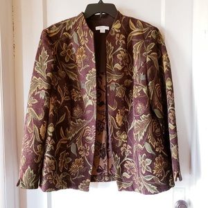 DRESSBARN Woman plus size floral open front blazer